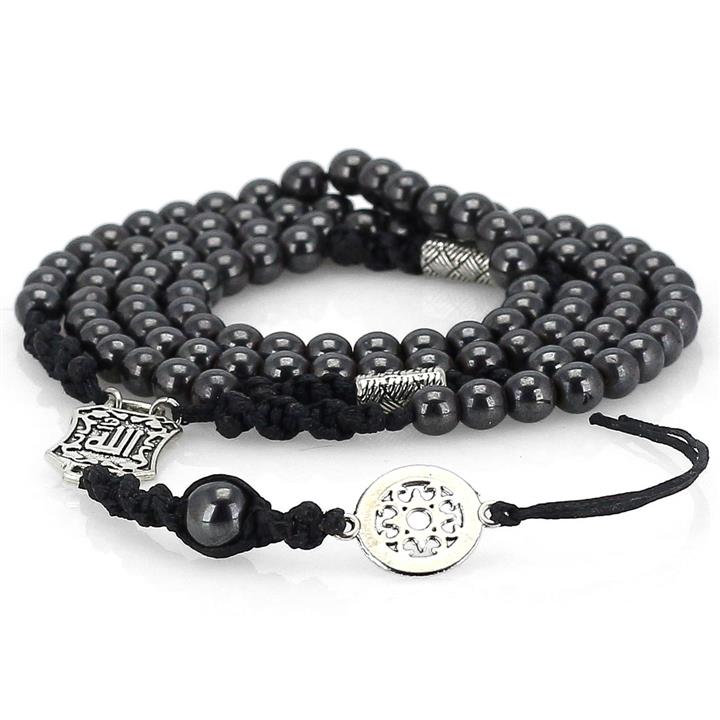 تسبیح حدید صینی معدنی 101 دانه دستساز بسیار خاص محافظ هاله انرژی کرکوش تُرک طرح الله بافت زنجیری طراحی اسلیمی